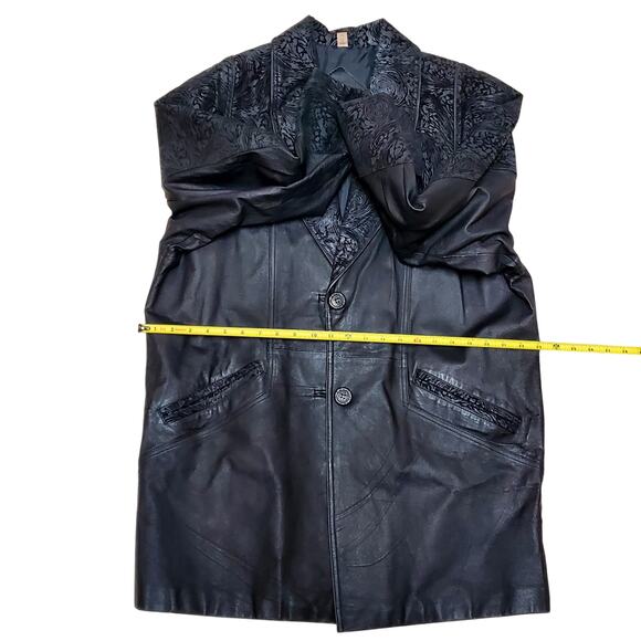 Vtg Outbrook Genuine Leather Mens Large Button Up Jacket - Picture 6 of 11